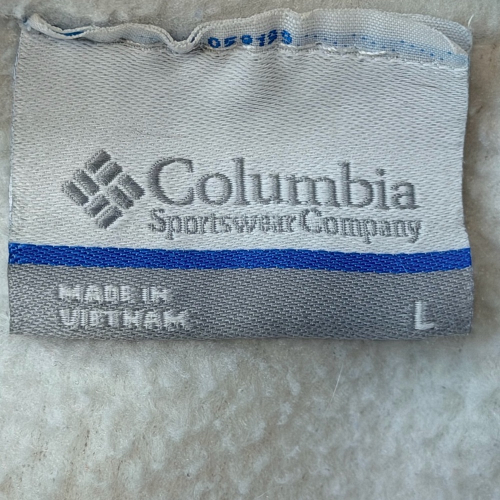 Columbia Fleece Full Zip Jacket Women's White Gorpcore Outdoor Benton Springs L - Picture 8 of 10